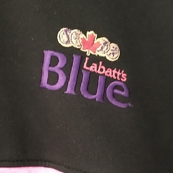 Vintage Men’s Colorful Labatts Blue Sweatshirt with Snap Closure size XL - Picture 2 of 6